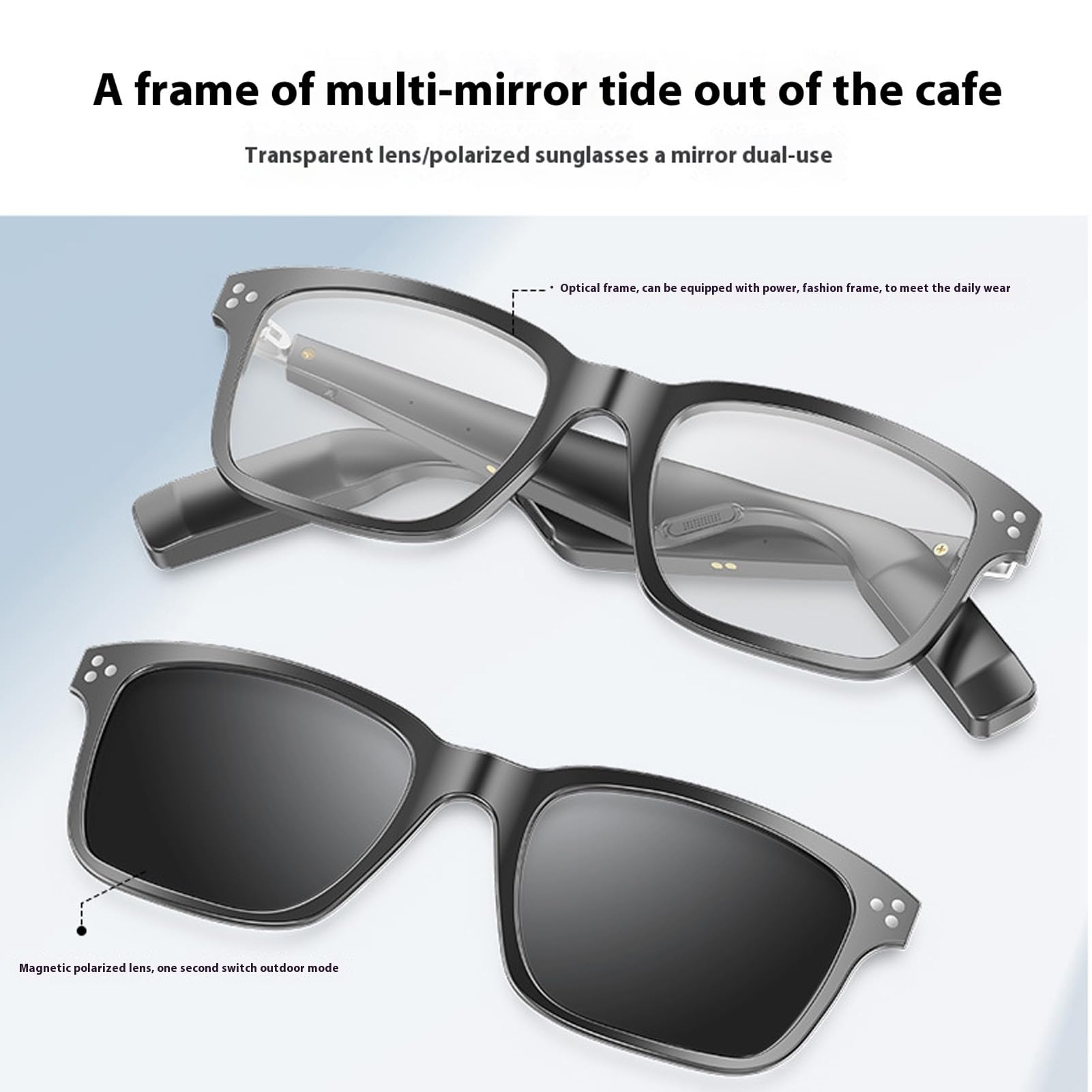 Gedourain Gafas Bluetooth Inteligentes con Sonido HD para Actividades Al Aire Libre Protección Ocular Elegante Impermeabilización