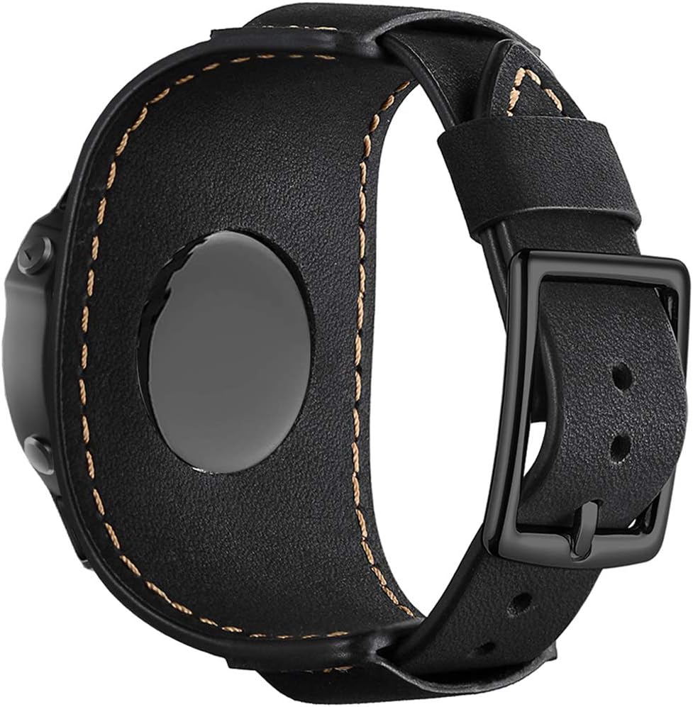 Leather Bands Compatible with Garmin Fenix 5/Fenix 5 Plus/Fenix 6/Fenix 6 Pro/Forerunner 935/945/Approach S60/Quatix 5 Smartwatch,22mm Quick Fit Genuine Leather Cuff Band Repalcement Strap