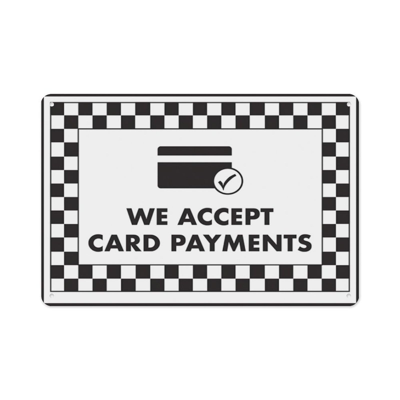 peiyeety We Accept Card Payments Card Symbol Aluminum Tin Warning Signs For Home Outdoor Garden 12X16 Inches
