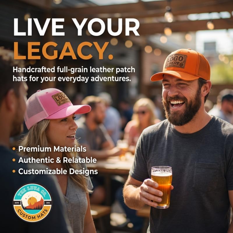 Richardson 112 Full Grain Leather Patch Hat Personalized Hats for Men & Women-Laser Engraved Machine-Stitched - Image 6