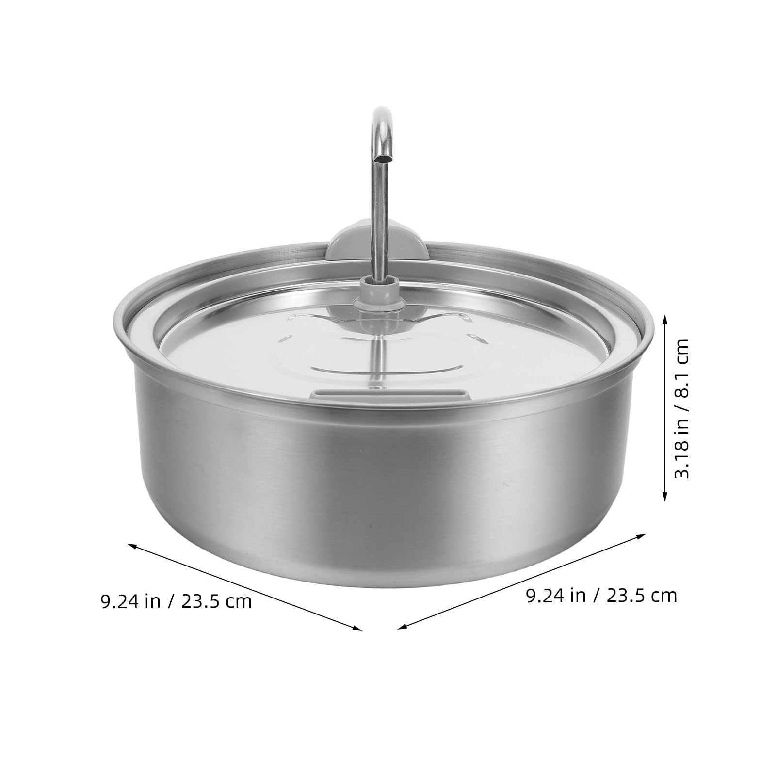 STOBAZA Fuente de Agua para Gatos de Acero Inoxidable con Bomba Ultrasilenciosa y Filtración Multilayer para Uso en Interiores Capacidad 3l Diseño Moderno