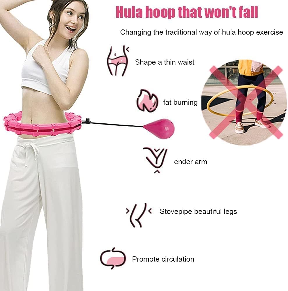 Smart Hula Hoop, Erwachsener Smart Hula Fitness Hoop mit Gewicht, 27 abnehmbare Knoten, Hula Hoop für Kinder, Erwachsene, Anfänger, Gewichtsverlust, Fitness, Massagen, Hoola Hoop