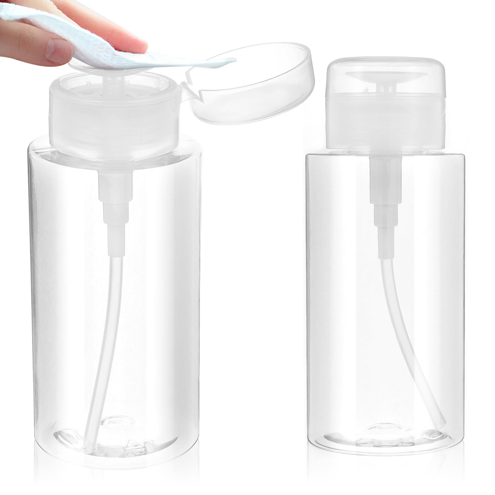 Supvox White Acetone Pump Dispenser Bottle, 300Ml Pump Bottle Dispenser For Nail Art Varnish Remover Proof Travel Empty Liquid Container