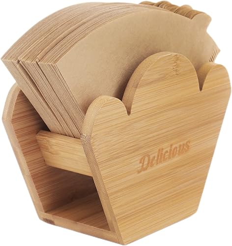 Miniatura 6 de Lunavita Soporte para filtros de café, soporte de almacenamiento de filtro de café de cono, soporte de papel de café, estante dispensador para