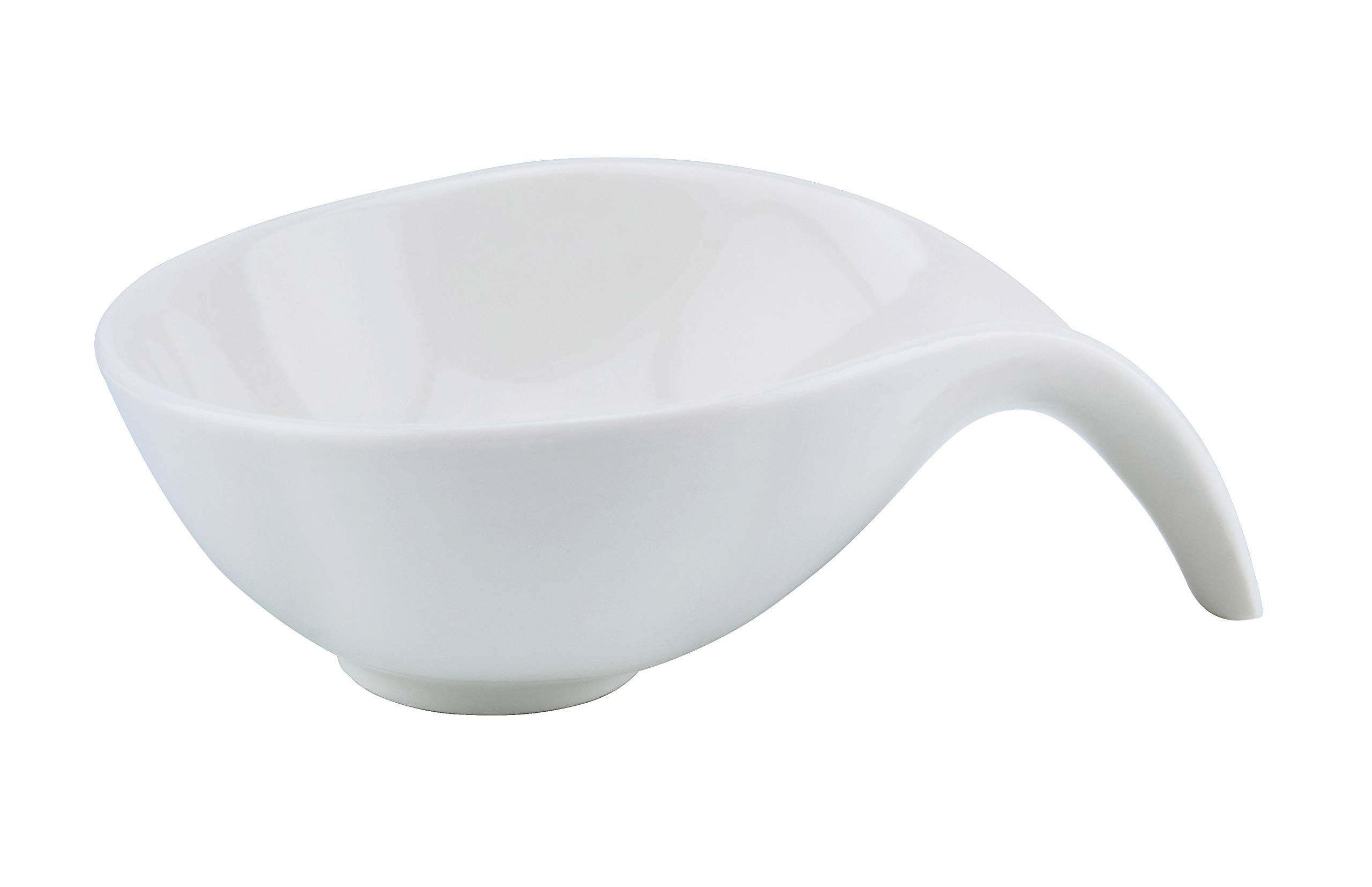 Bone China Shallow Porcelain Ceramic Serving Bowl - 11x9x4cm, White