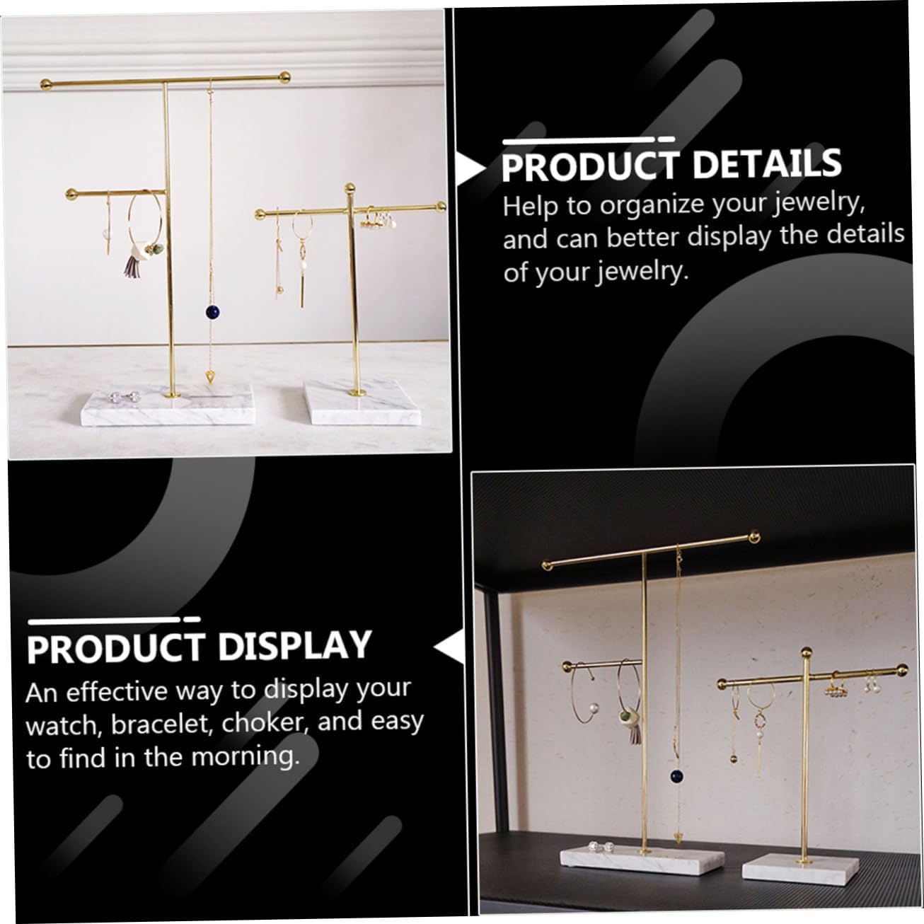 Modern Marble Seat Rack Watch Hanging Rack Necklace Stand Bracelet Display Holder Home Decor Organizer