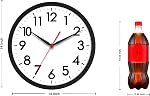 AKCISOT 14 Inch Wall Clock Silent Non-Ticking Modern Wall Clocks Battery Operated - Analog Classic Clock for Office, Home, Bathroom, Kitchen, Bedroom, School, Living Room(Black)