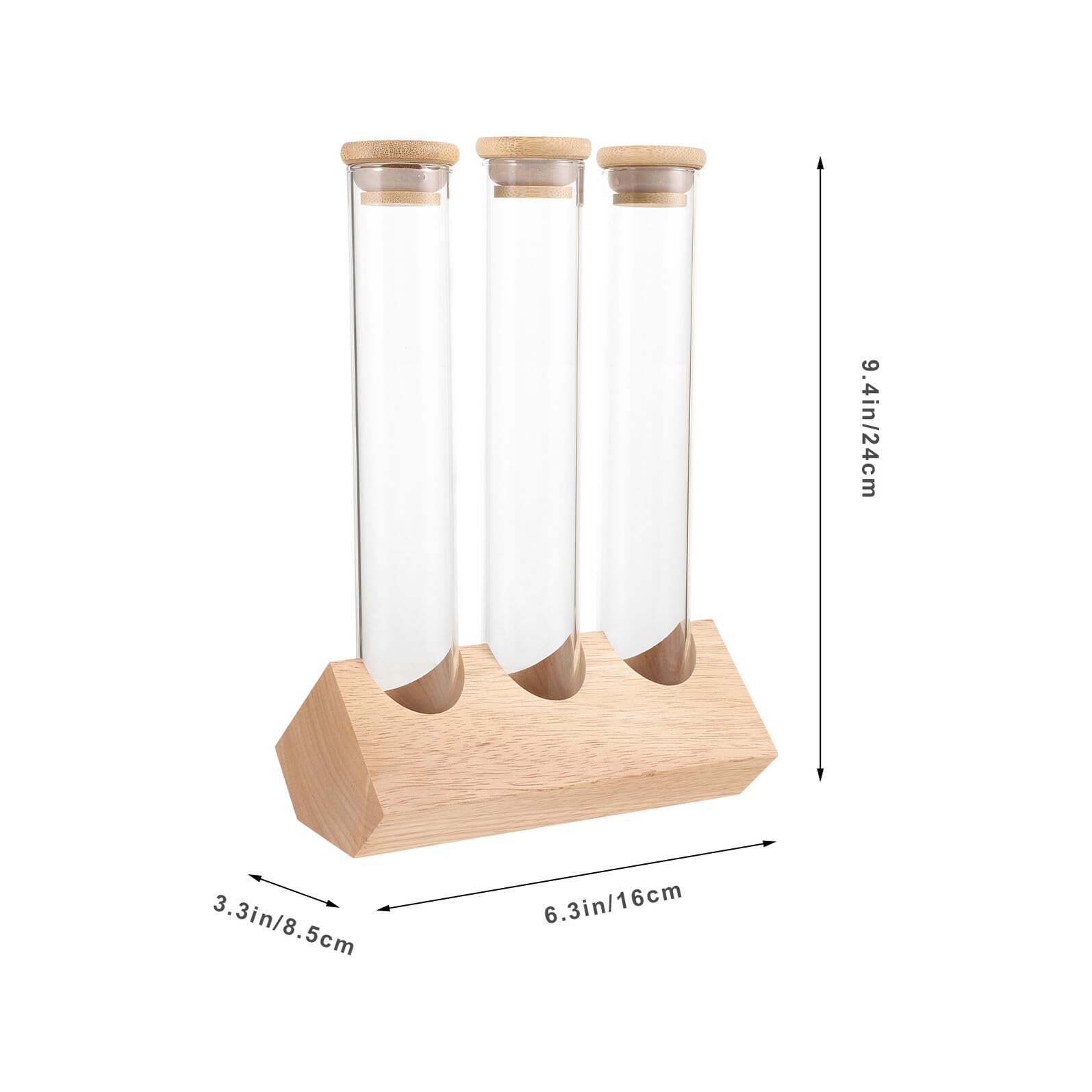 Reagenzglas-Aufbewahrung mit Holzregal, luftdicht, multifunktionale Gläser für Kaffeebohnen, Tee, Gewürze, Küche und Café, Verwendung von dicken Glasbehältern zum Einkochen von Zutaten