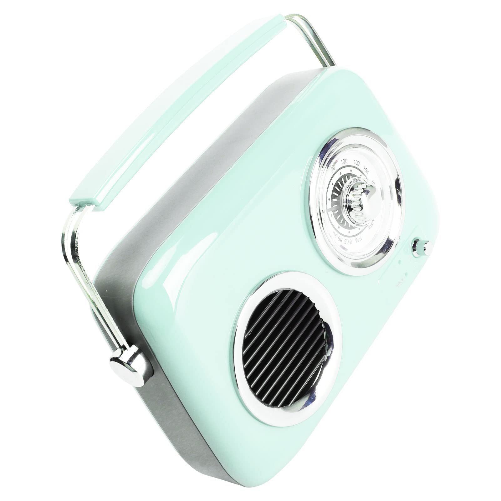 Haut-Parleur Radio FM Rétro, Haut-Parleur Radio Portable, Son Stéréo HiFi, Bluetooth 5.0, Réglage Manuel (Menthe Verte)