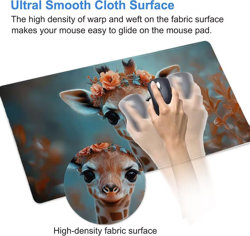 Tapis de souris XXL gaming 900x500mm girafe pour bureau