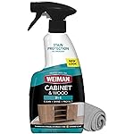 Weiman Cabinet & Wood Clean & Shine Spray - Furniture, Kitchen Cabinets, Baseboard & Trim, Fresh Almond Scent, Microfiber Cloth Included