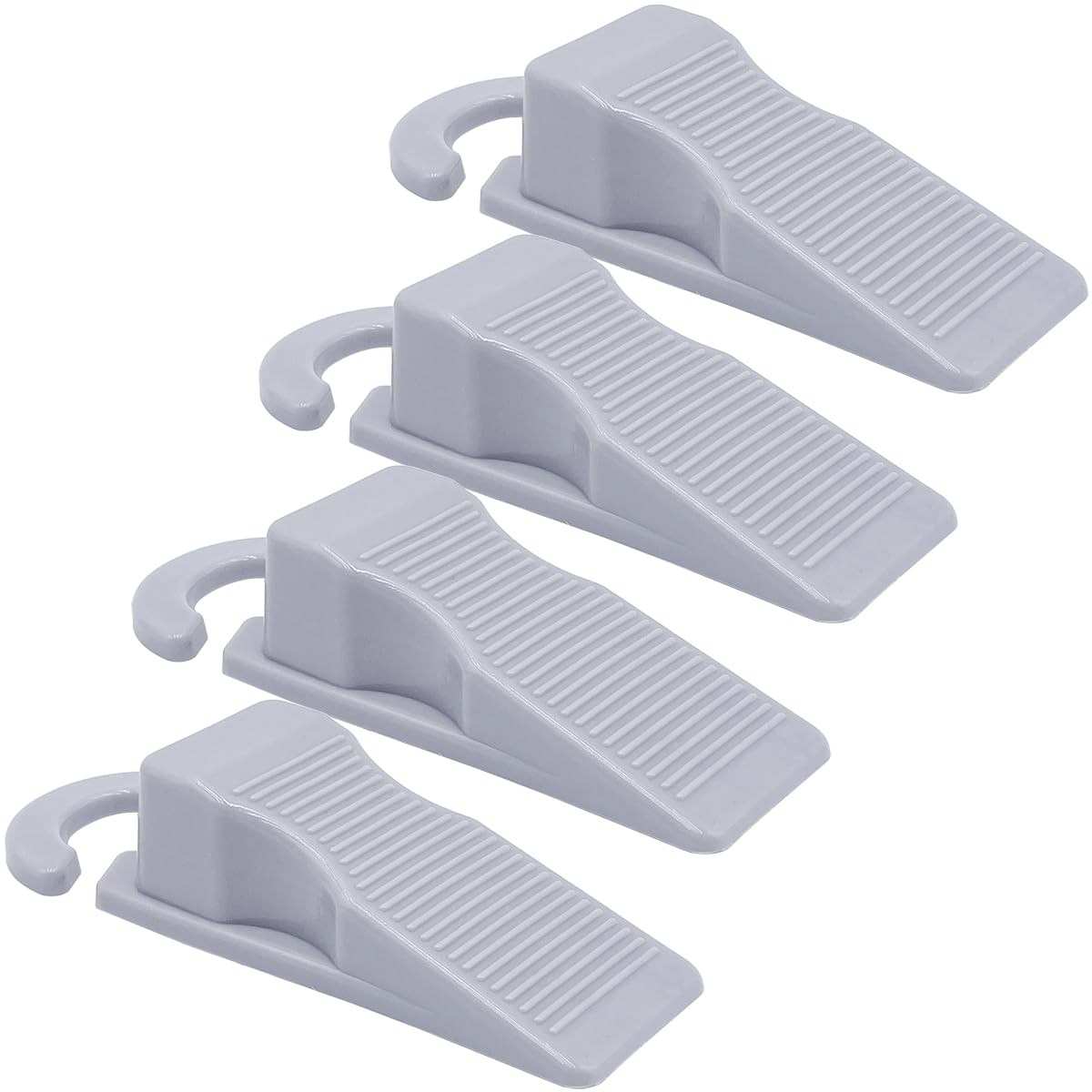 Door Stoppers for Bottom of Door,Rubber Door Stopper Wedge,Cute Door Stop with Handle,Heavy Duty Doorstop 4 Pack,Grey