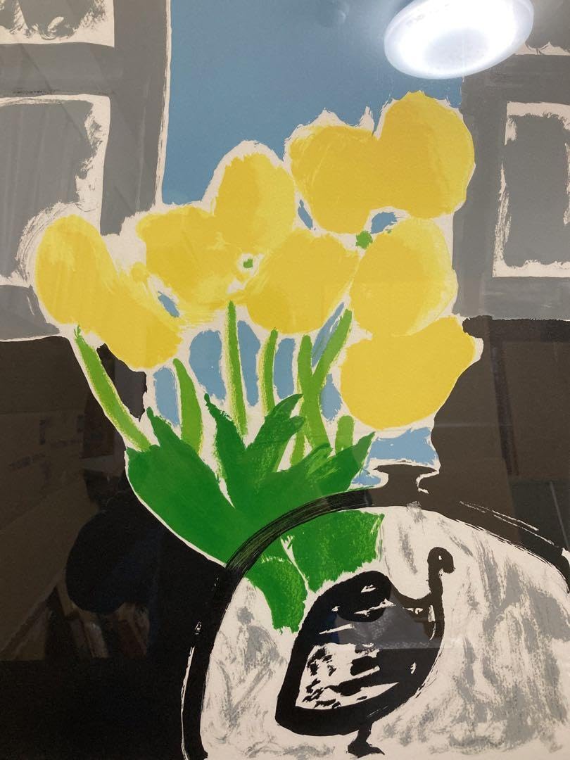 Amazon.co.jp: 真作保証三岸節子「黄色い花」リトグラフ 直筆サイン