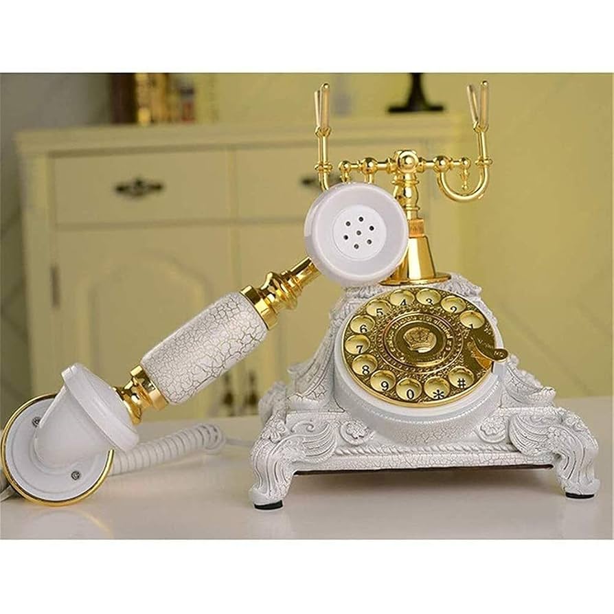 Amazon.co.jp: 固定電話固定電話昔ながらのコード付き電話白い