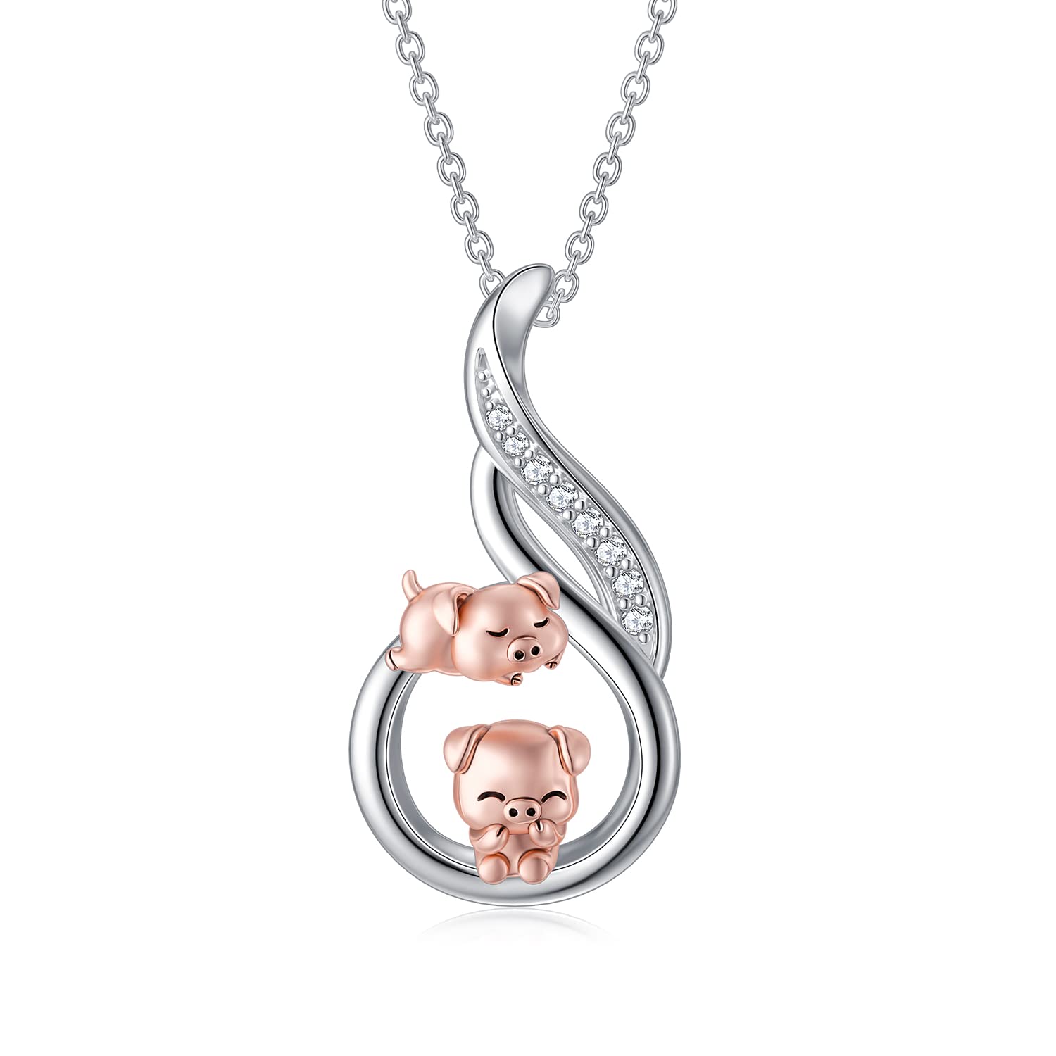 Collana Animale LONAGO In Argento 925 | Cane Con Scritta Per Sempre Nel Mio Cuore | Pendente 23 Mm