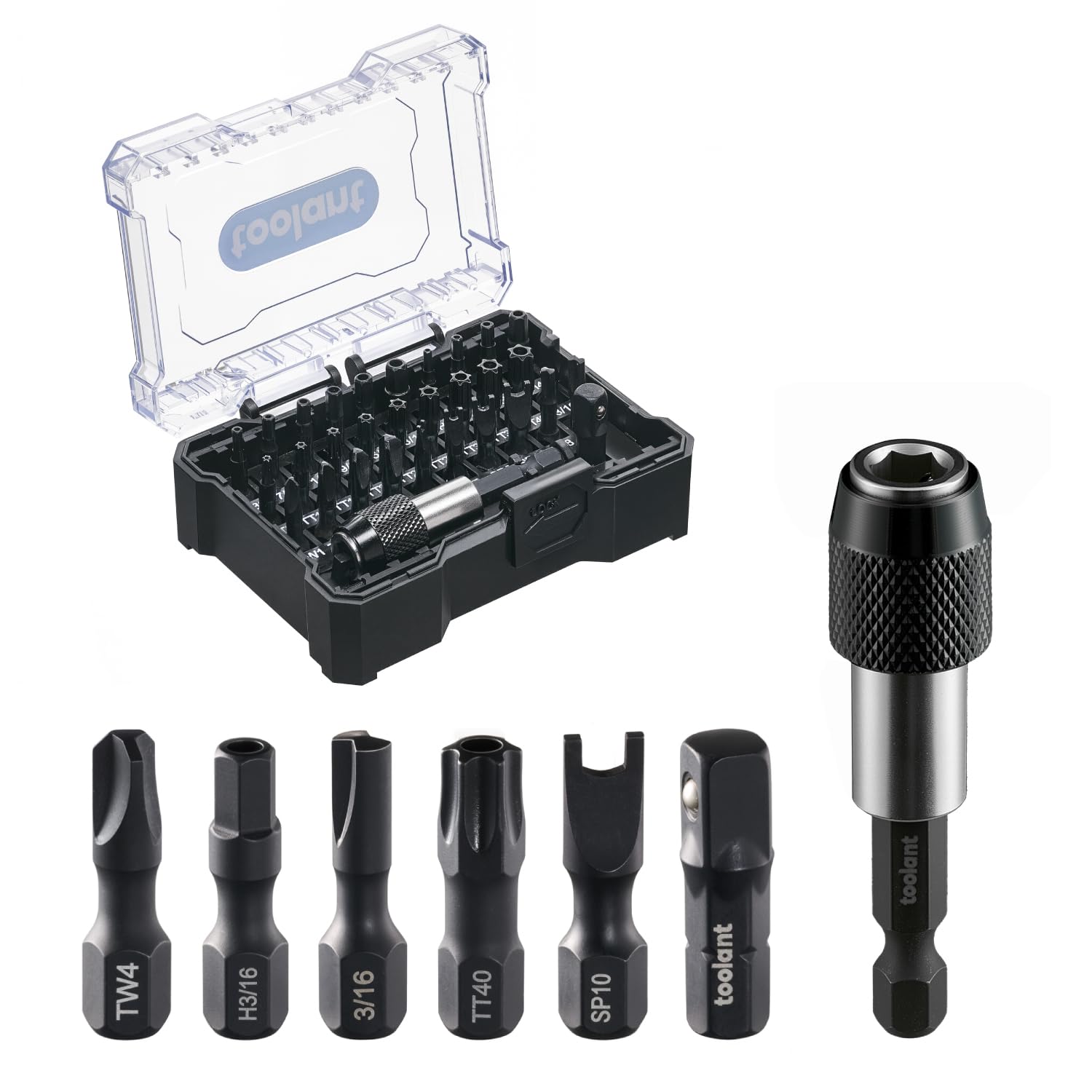 toolant Security Bit Set,32-Piece Screwdriver Bit Set With Torx, Hex,Triwing, Spanner for Tamper-Proof Screws,1/4 Inch Adapter and Release for