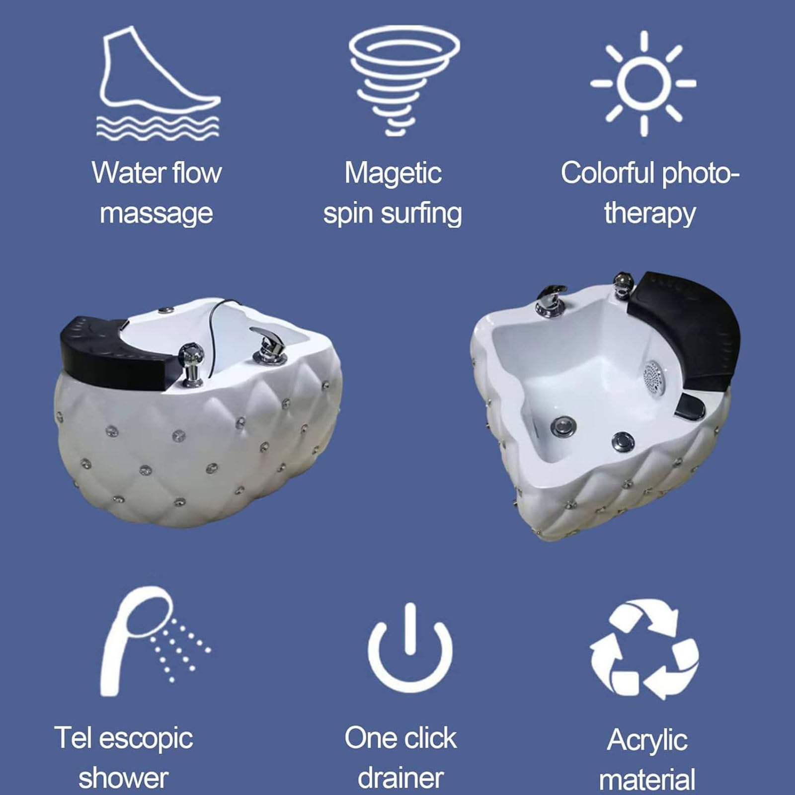 Pediluvio Massaggio Spa Ciotola Portatile Pedicure Ammollo I Piedi Massaggiatore Vasca Bagno Poltrona con Pediluvio Ciotola Vasca Massaggiatore Spa Professionale Pedicure Foot