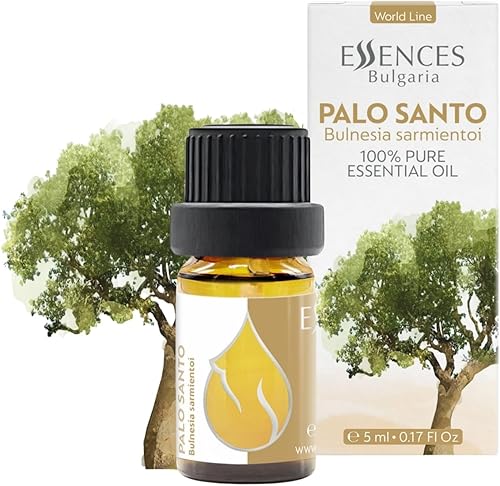Essences Bulgaria Aceite esencial de Palo Santo, 0.17 onzas líquidas, Bulnesia Sarmientoi, 100% puro, natural, sin diluir, de grado terapéutico,
