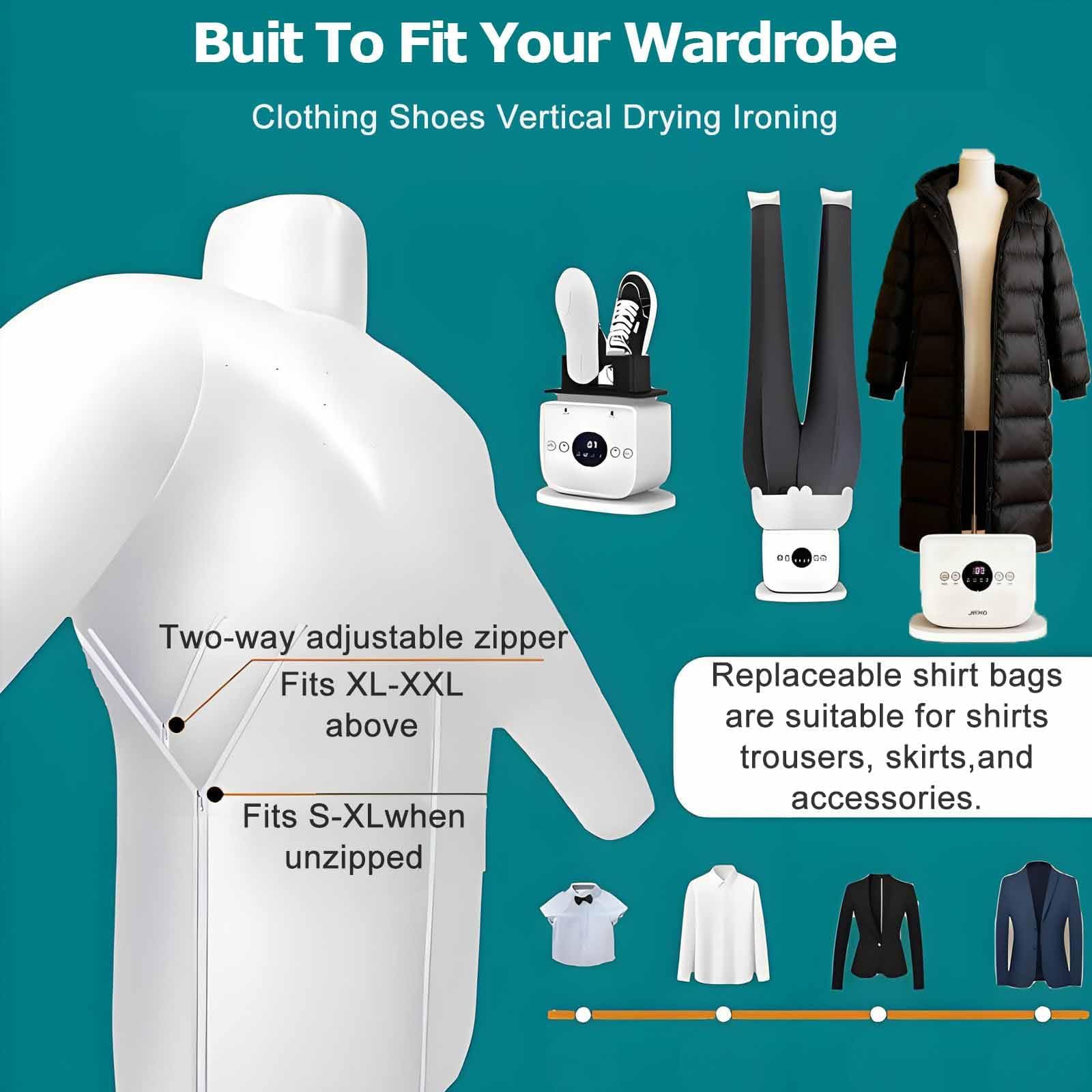Máquina de Planchar Automática Manos Libres, Secadora de Ropa Inflable con Armario de Vapor Vertical de 360 ​​°, Sistema de Planchado Manos Libres Para Camisas y Pantalones, Control d 4-piece set - 2