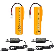 2PCS 3.7V 3000mAh Li-ion Battery with Molex Plug with USB Charging Cable for RC Engineering Car Drift Car Truck Truck Off-Road Vehicle RC Car High Speed Climbing Racing Car Remote Control Boat