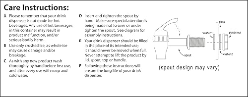 Miniatura 4 de Glavers - Dispensador de bebidas de 2 galones, jarra de cristal transparente con cuentas de hobuña, tapa hermética, espita de acero inoxidable de