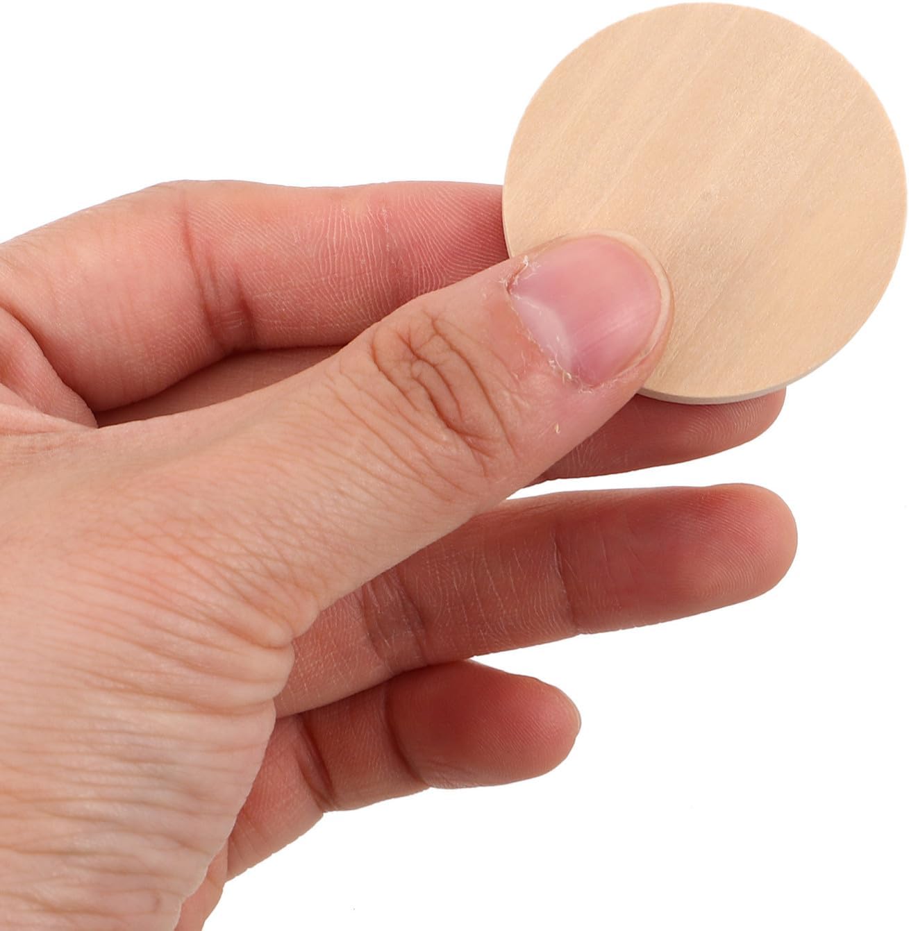 Wooden Dolls Display Base for DIY Projects, 100pcs Round Beige