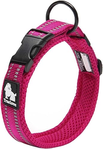 Miniatura 7 de Creation Core Collar de perro acolchado de malla reflectante, collar ajustable de nailon para mascotas de aventura al aire libre, negro, XXL