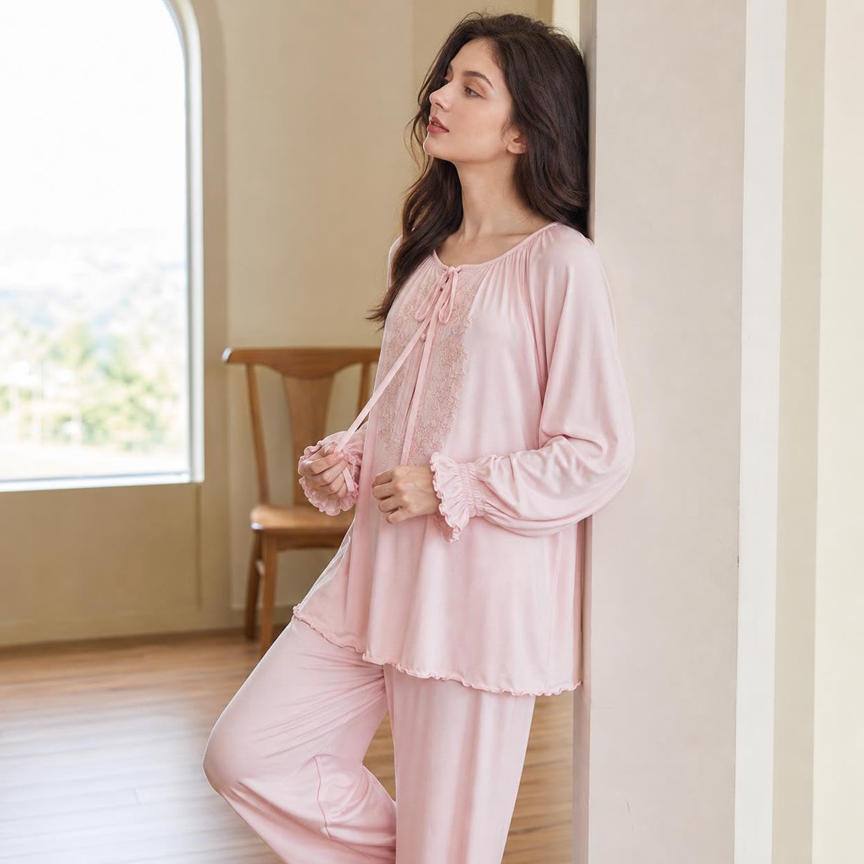 Pigiama Donna per, Due Pezzi in Fibra Modale e Spandex, per l'Estate