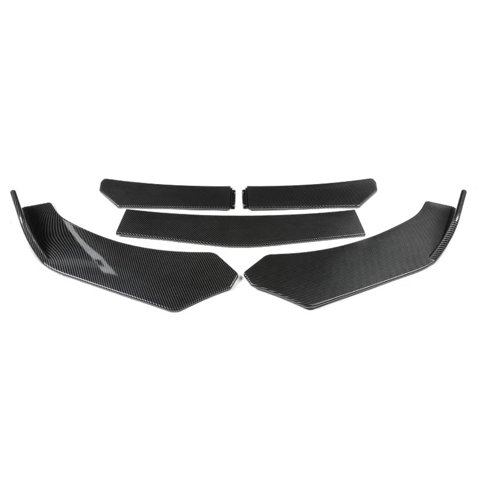 warga deflektora 5 szt./zestaw ulepszonych łopat do przedniego zderzaka ze stopniowaną konstrukcją, materiał ABS warga ochronna(5Pcs Carbon Fiber)
