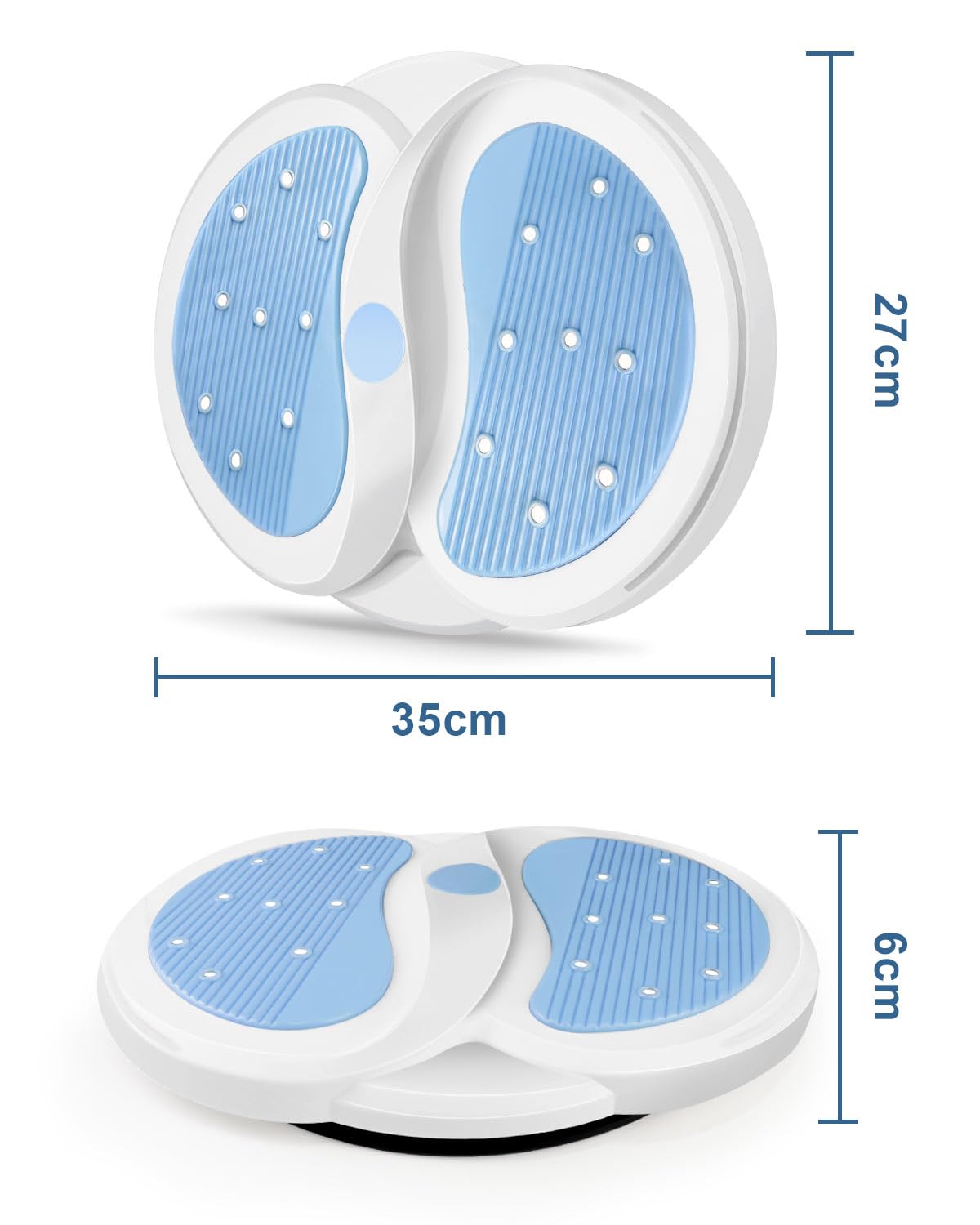 MAIKEHIGH Twist Disque de Taille, Taillentwister Disque de Torsion Fitness Maison avec Corde de Traction Multifonctionnel Massage des Pieds Corps Twist Waist Disc Board - Bleu