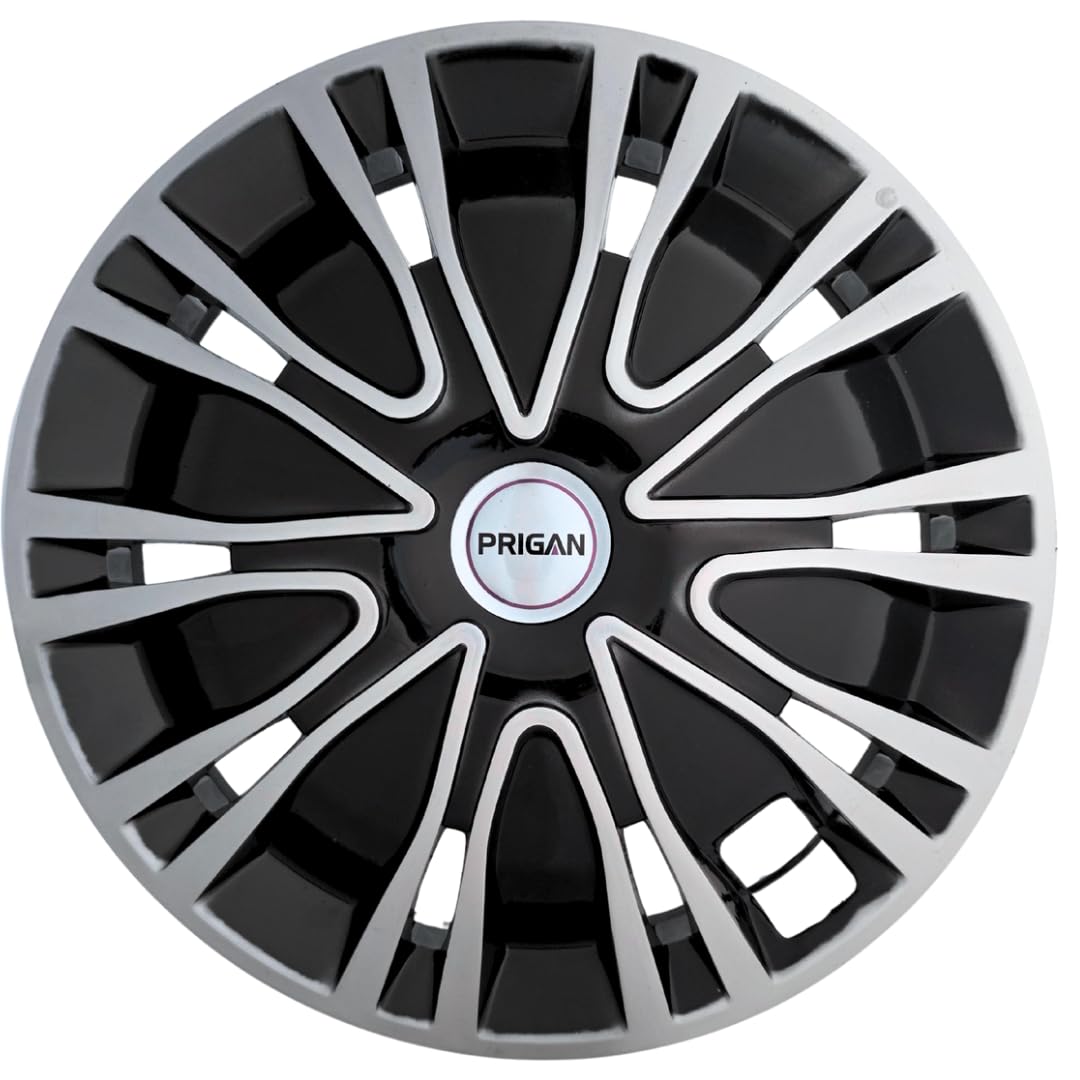 Wheel Cover for Renault KWID 13 Inch Silver Black Wheel Cap (Available in 13,14,15 Inch) (Set of 4 Pcs) (Press Fitting) Model- Drive Silver Black-13