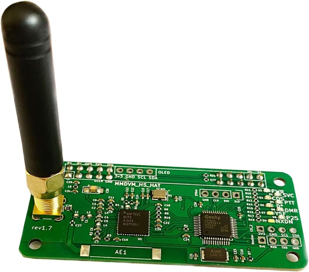 MMDVM Hotspot Board (V1.5.2) + Antenna Support UHF VHF Support P25 DMR YSF DSTAR NXDN POCSAG for Raspberry Pi-Zero W, 2W, Pi 3, 3B, 3B +, 4