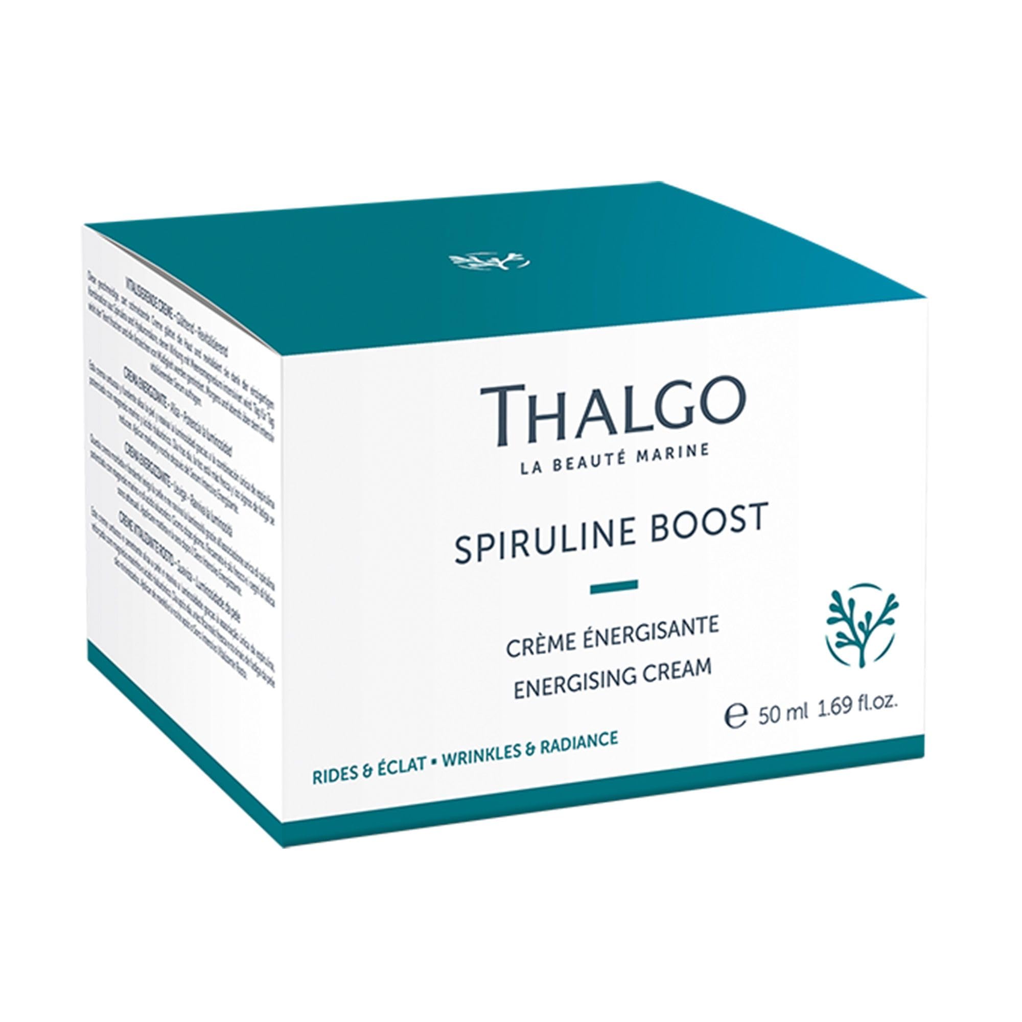 THALGO Spirulina Boost 2.0 Crema Revitalizante, 50 ml suaviza la piel y reduce los signos de fatiga