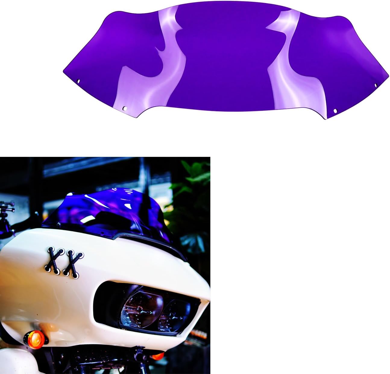 8.0" Windshield Wind Screen, Compatible with Harley Davidson Road Glide 2015-2024 Road Glide and 23-Later Road Glide 3 (Purple)