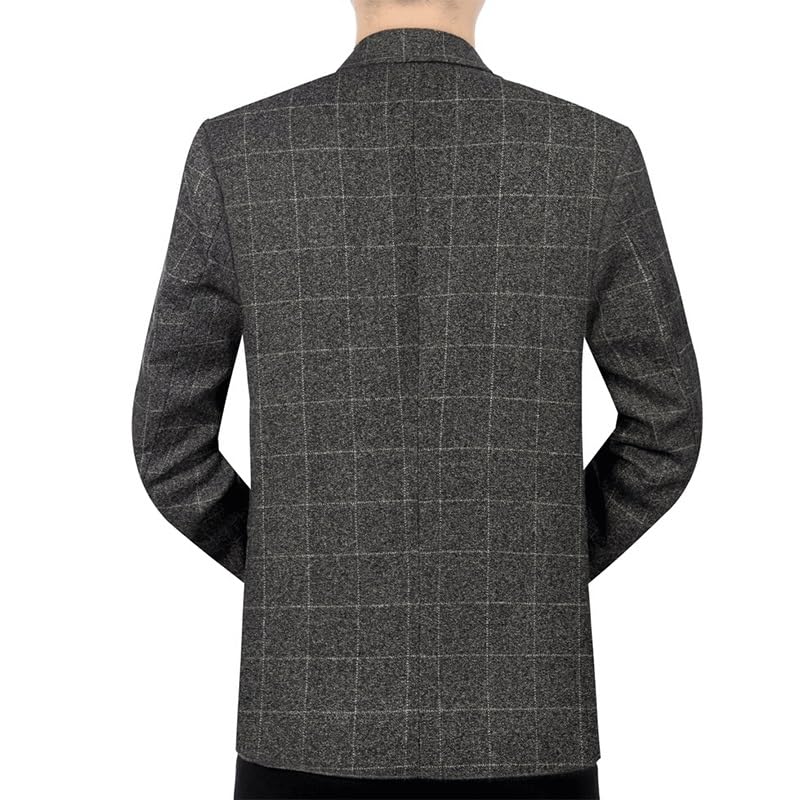 Tweed Gray Plaid Blazers for Men Casual Sport Coats Two Button Plaid Suit Jacket for Daily Party Business2