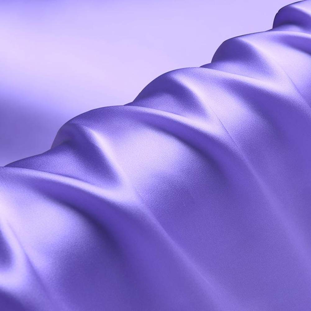 Solid Light Purple 100% Pure Silk Charmeuse Fabric by The Metre for Sewing Width 114cm