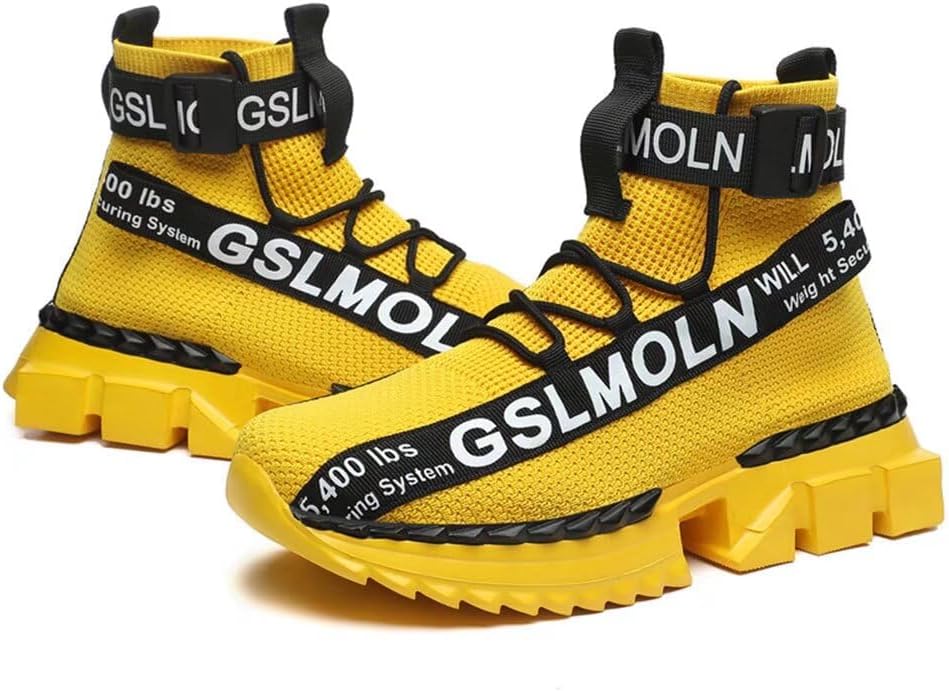 Jakcuz Men's High Top Sneakers Plus Size Breathable Gym Athletic Running Walking Tennis Comfortable Fashion Platform Shoes - Image 5