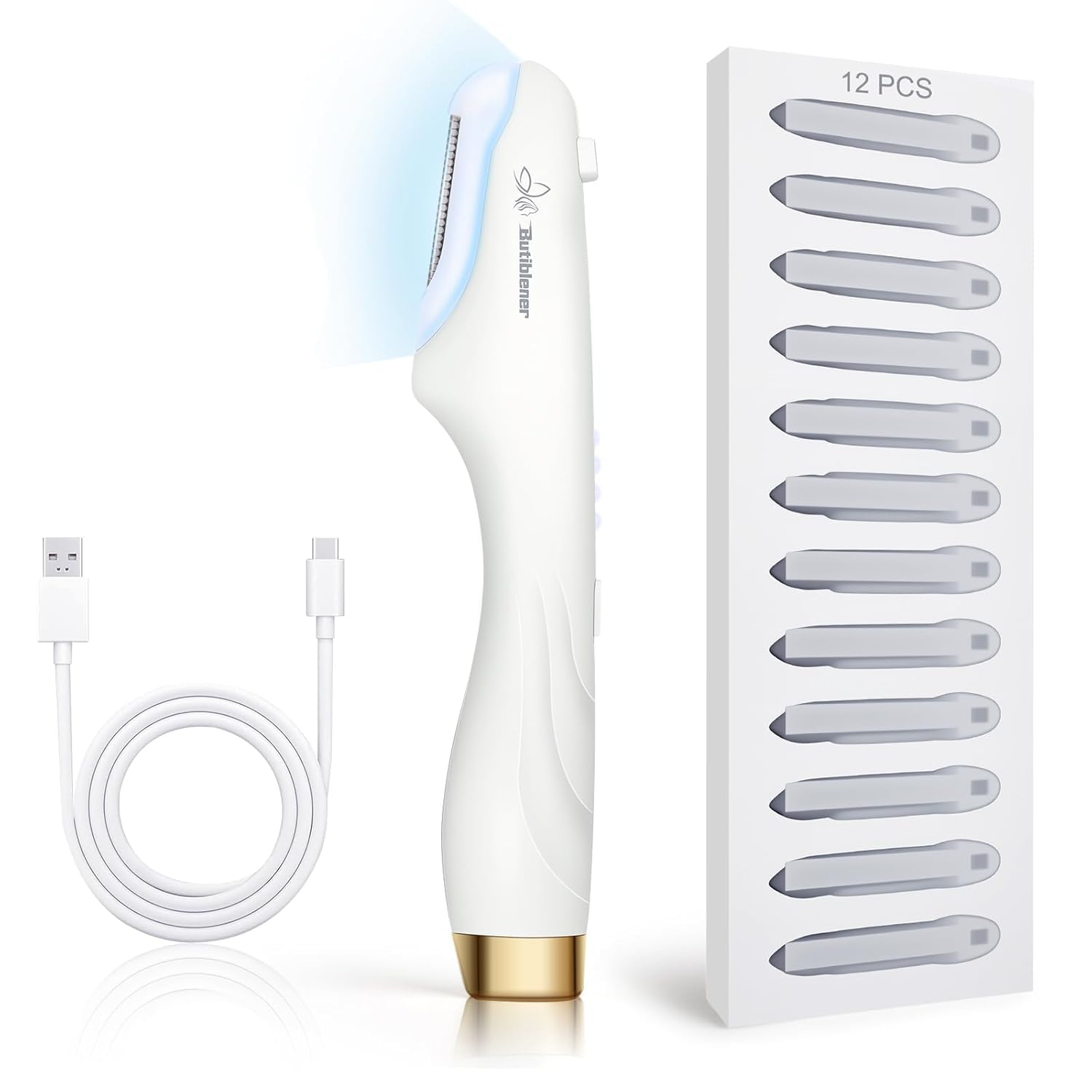 Sonic Dermaplane razor for Women Face White With Gold Accent