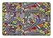 Misento 293303-Tappetino da Gioco per Bambini, 140 x 200 cm, Motivo: Strada, Multicolore