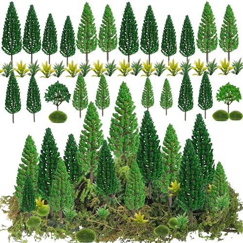30 Pieces Model Trees Mixed 1.7-6 Inch Fake Miniature Trees