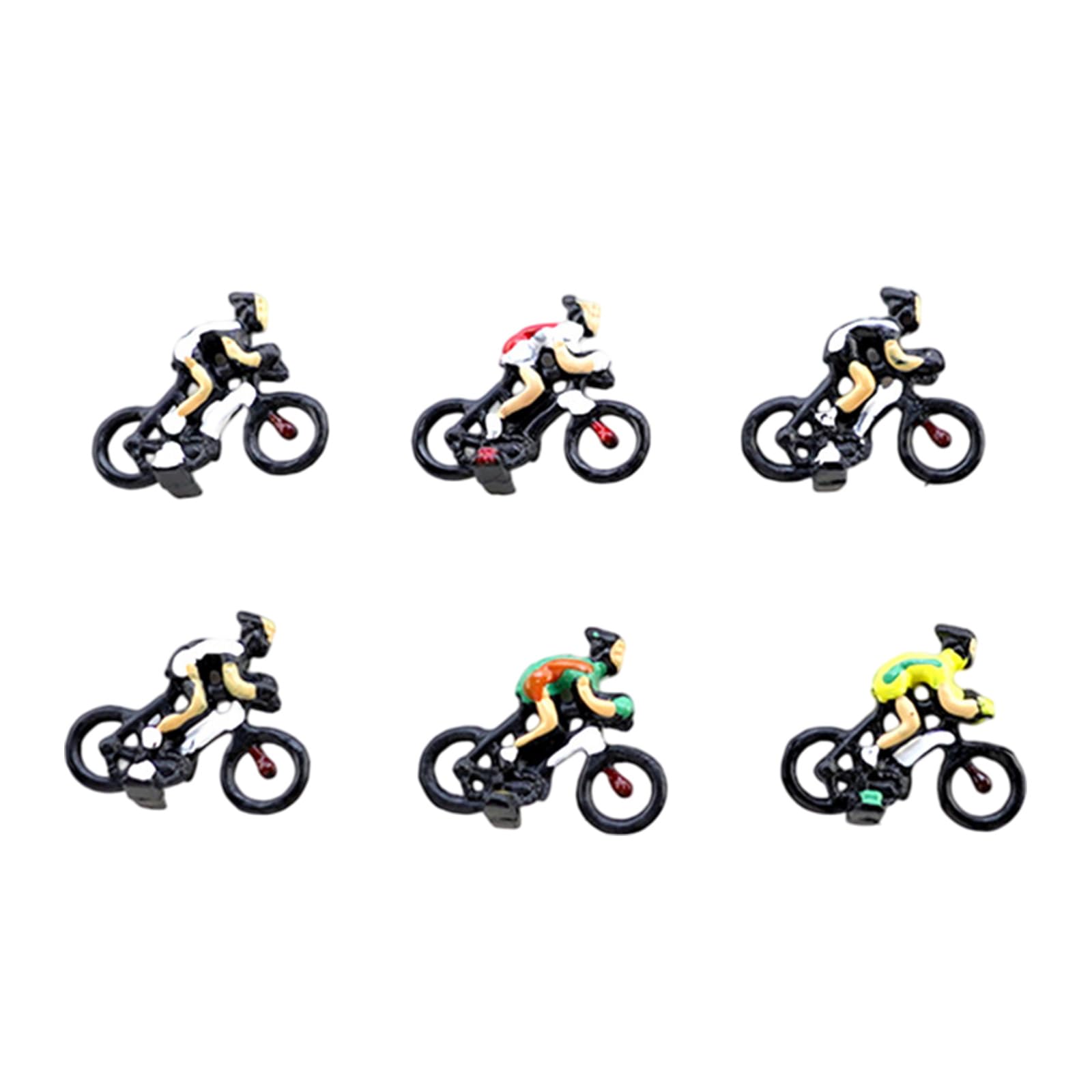 FGDTREE 6 / 12Pcs Miniature Cycling Figures Models Tiny Cyclist Models Toy for Home Decoration and Model Displays Biking Figure Miniature Cyclist