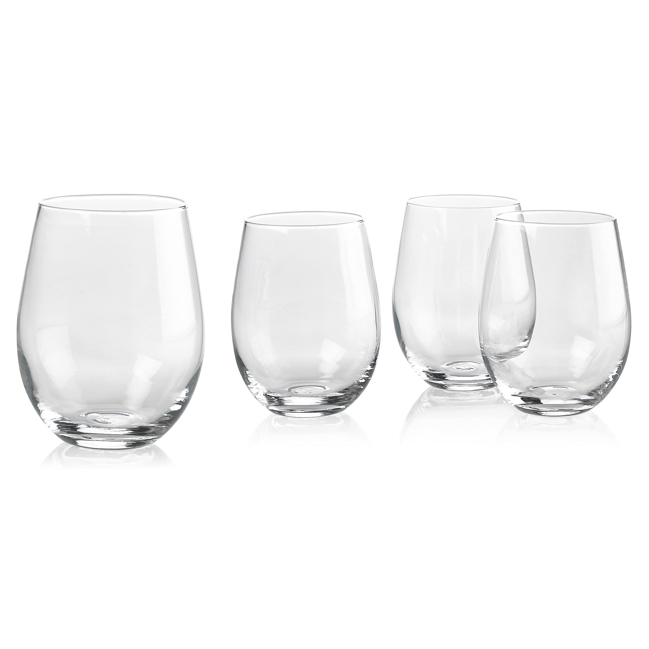 WOTOR Lot de 4 verres à vin sans pied en acier inoxydable WOTOR Lot de 4 verres à vin sans pied en acier inoxydable