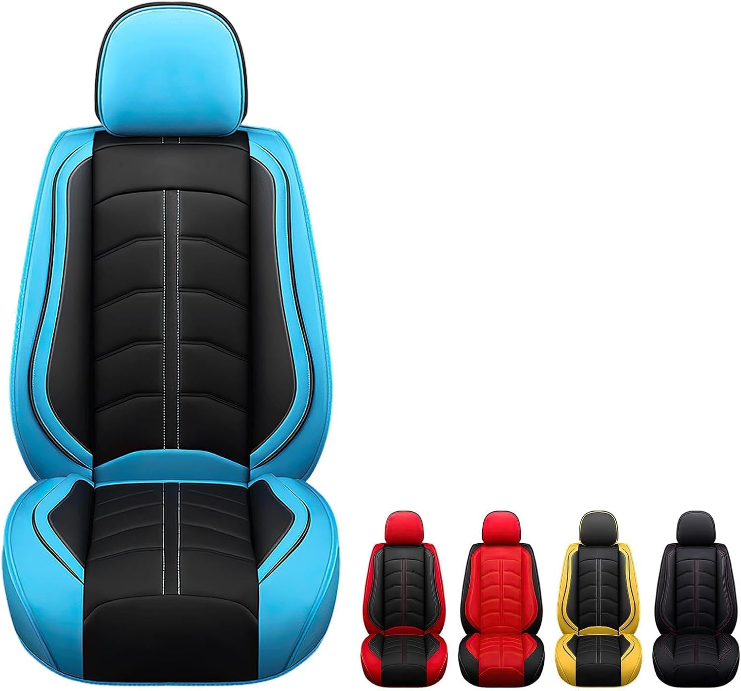 Car Seat Cover 2 Front Seats for Chevy Trax 2015-2024, Premium Nappa Leather Sport Seat Cover, Waterproof and Durable, Airbag Compatible with Car Seat Protectors (2 Seats Standard,Black Blue)