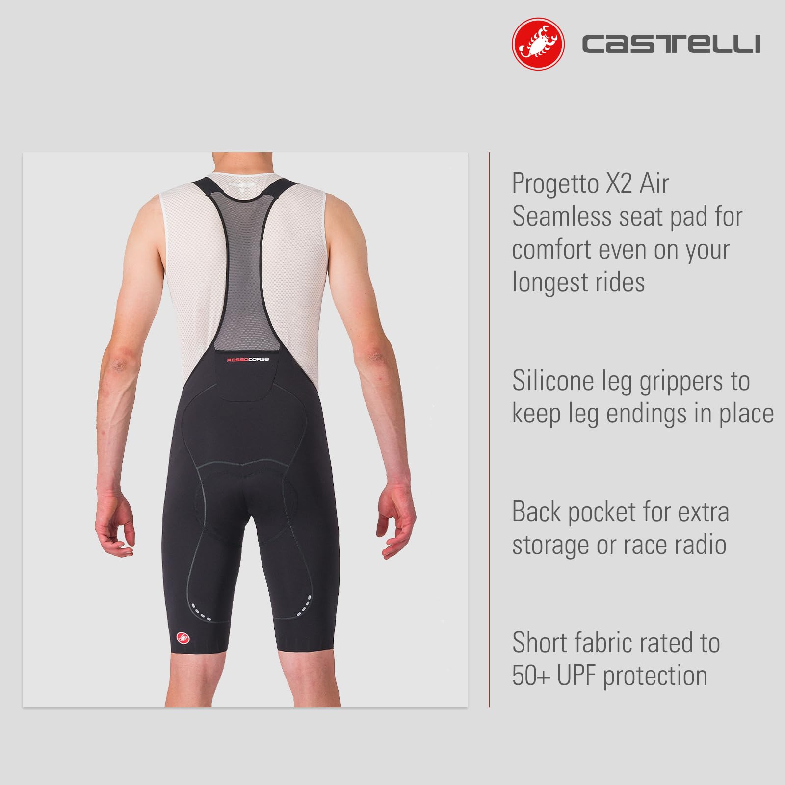 CASTELLI Free Aero Race S Trägerhose für Herren, aerodynamische Rennradbekleidung, Pro-Level-Sitzpolster für Radfahren und Rennen auf höchstem Niveau