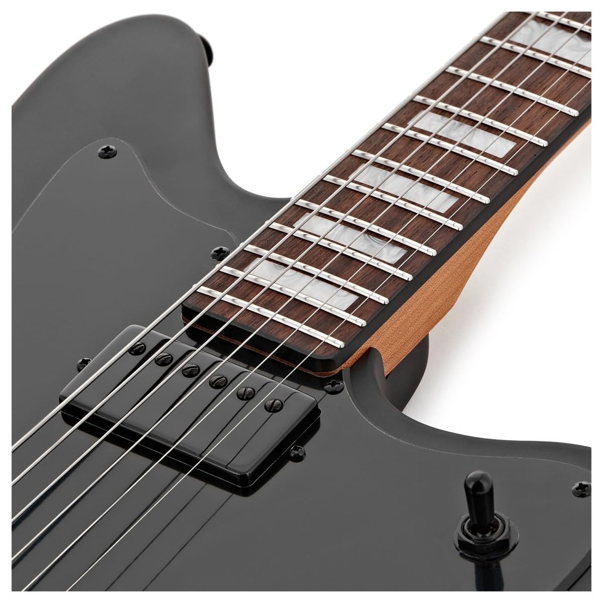 G4M 638 Flicorno soprano baritono chitarra elettrica, Neroout | Manico Acero Tostato 27" Ideale per Accordature Basse, Bassi Equilibrati con Corde .013-.062, Doppi Humbucker Ceramici