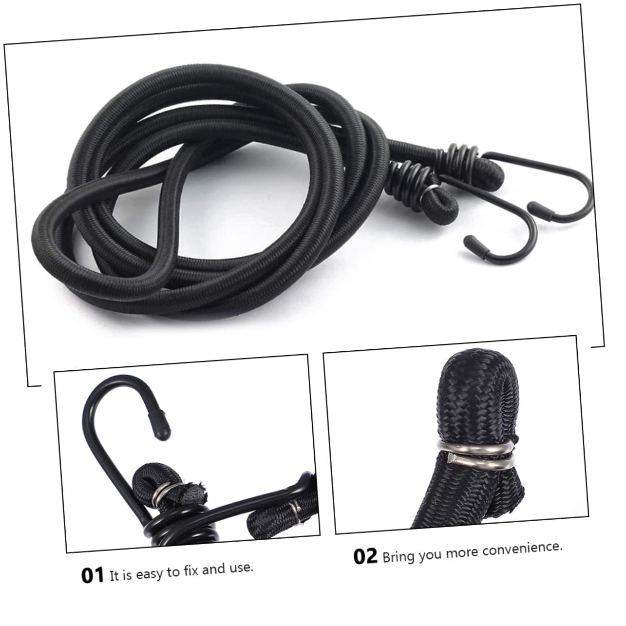 Gatuida 4pezzi Cordine Elastica Gancio Corda Elastica per Bagagli Corda da Campeggio Resiliente e Pratica per Fissaggio di Tende e Trasporto Facile