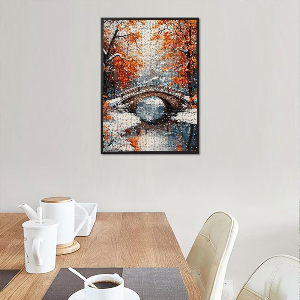 Puzzle 4000 Pezzi, Ponte Di Legno Autunno 3D Puzzle per Adulti Impegnativo, Educa Puzzles Artistico, Divertente E Stimolante Puzzles Decorativo per La Famiglia, Regalo e Decorazione Pareti DX0YL6-721