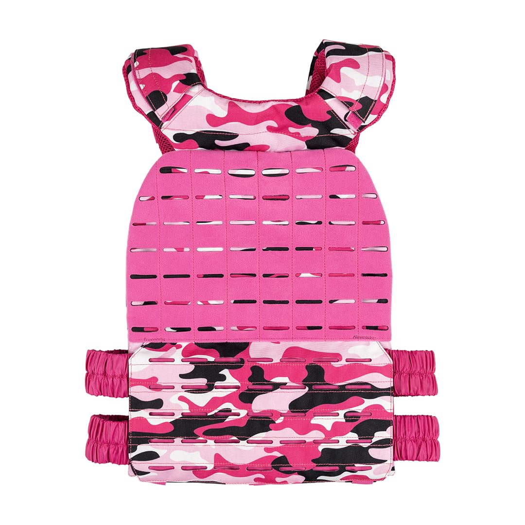 WOLF TACTICAL Adjustable Weighted Vest – WODs, Strength and Endurance Training, Fitness Workouts, Running (Pink Camo)
