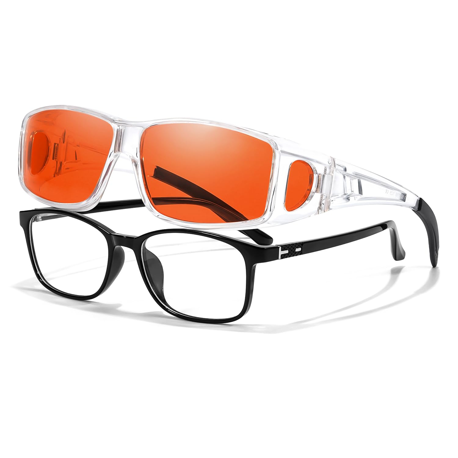 VIEWBETTER® Lunettes anti-99,99 % de blocage de la lumière bleue sur les lunettes, lunettes de jeu sur tout le pourtour, orange ambré