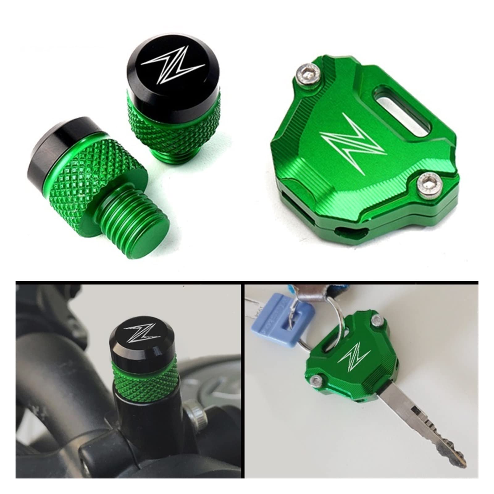 Motorrad Rückspiegel Abdeckkappen Für Kawasaki Z900 Z650 - CNC Aluminium In 7 Farben